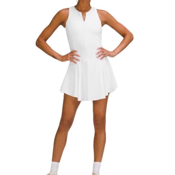 Lululemon Everlux Short-Lined Tennis Tank Top Dress 6" Short Inseam White Size 6 - Picture 8 of 13